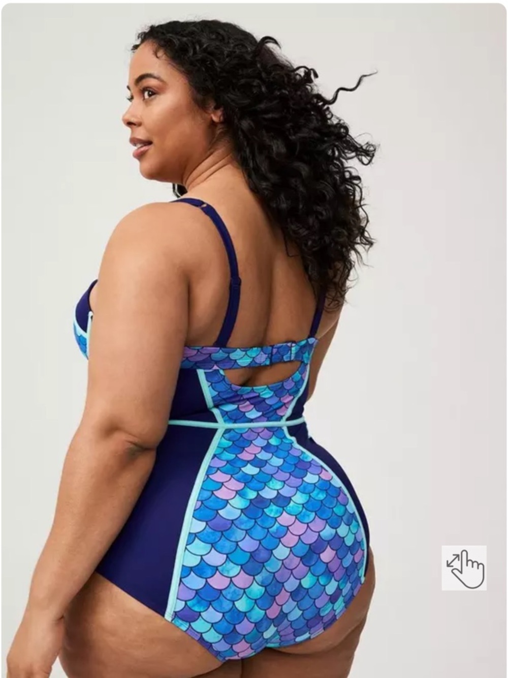 torrid Blue and Purple Mermaid-Print One-Piece - Picture 2 of 5